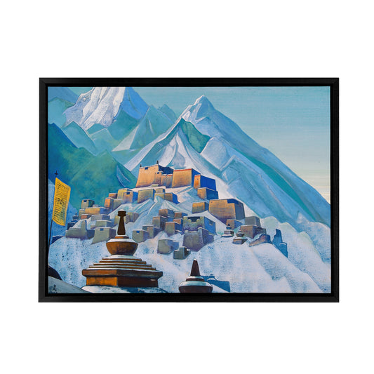Nicholas Roerich Tibet Himalayas Black Framed Canvas Wall Art Print