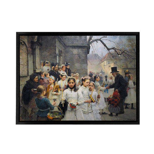 Carl Frithjof Smith After First Communion Black Framed Canvas Art Print