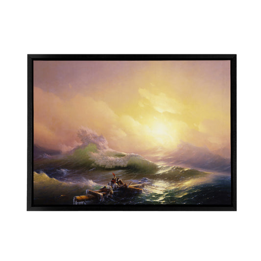 Ivan Aivazovsky The Ninth Wave Black Framed Canvas Wall Art Print