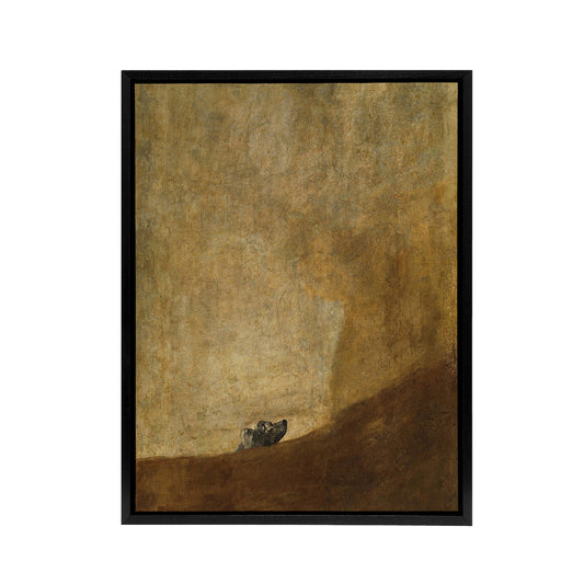Francisco Goya El Perro Dog Black Framed Canvas Wall Art Print