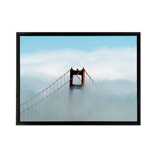 Highsmith Photo Golden Gate Bridge Fog Black Framed Canvas Wall Art Print