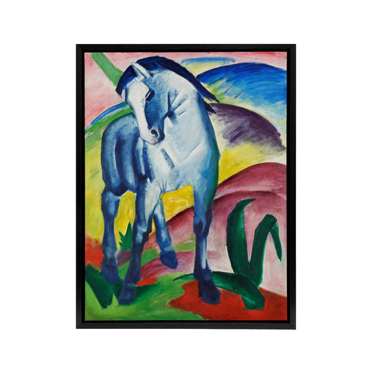 Marc Franz Blue Horse I Black Framed Canvas Abstract Wall Art Print