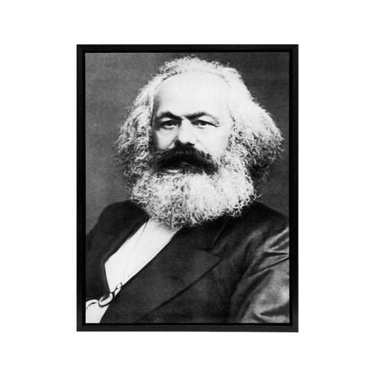 Portrait Photo Political Theorist Karl Marx Black Framed Canvas Art Print