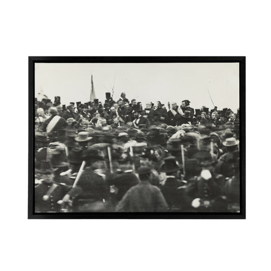 President Abraham Lincoln Gettysburg Address Black Framed Canvas Wall Art