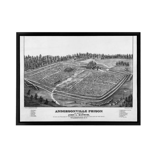 Ransom US Civil War Andersonville Prison Black Framed Canvas Art Print