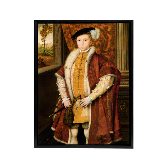 Scrots Edward VI Tudor England King Black Framed Canvas Wall Art Print