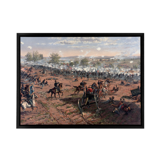 US Civil War Battle Of Gettysburg Black Framed Canvas Wall Art Print