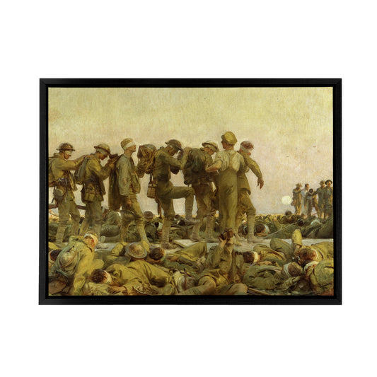 Singer Sargent Gassed WWI Blinded Soldiers Black Framed Canvas Art Print