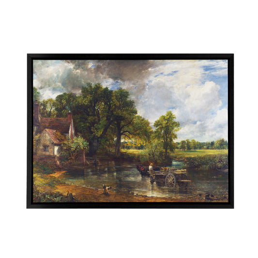 John Constable The Hay Wain Black Framed Canvas Wall Art Print