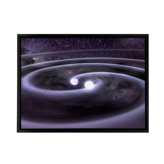 Space NASA Binary White Dwarf Stars Black Framed Canvas Wall Art Print