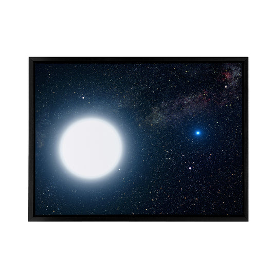 Space NASA Binary Stars Sirius A And B Black Framed Canvas Wall Art Print