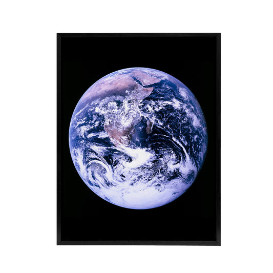 Space NASA Earth Apollo 17 Blue Marble Black Framed Canvas Wall Art Print
