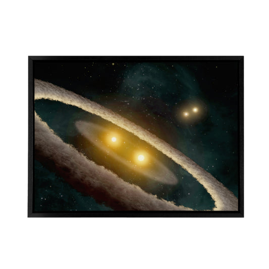 Space NASA HD98800 Binary Star System Black Framed Canvas Wall Art Print