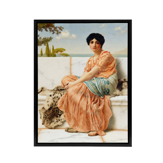 Godward Reverie Days Of Sappho Black Framed Canvas Wall Art Print