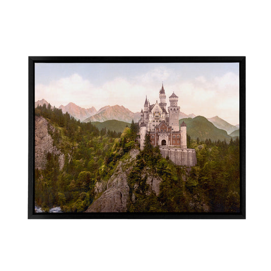Neuschwanstein Castle Bavaria Black Framed Canvas Wall Art Print