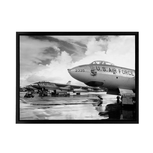 USAF 1950 B 47 Stratojet Bomber Aircraft Black Framed Canvas Art Print