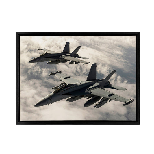 USAF F 18 Hornet Jet Fighters Black Framed Canvas Wall Art Print