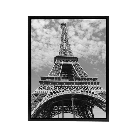 Eiffel Tower Ants View Paris France Black Framed Canvas Wall Art Print