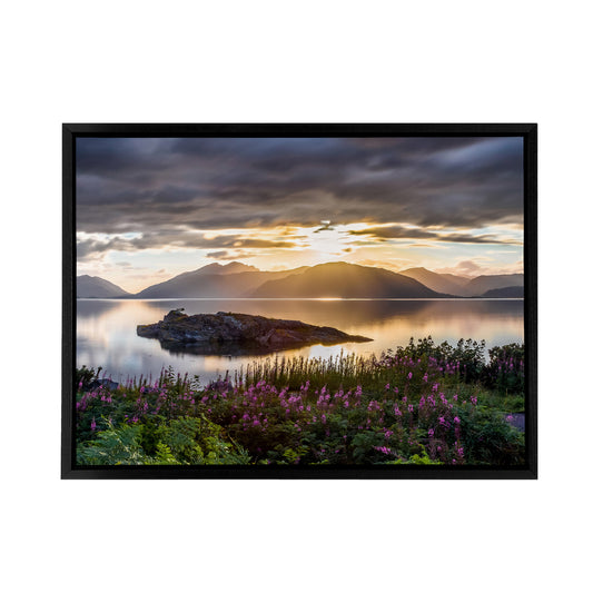 Trienke Sunset Loch Linnhe Scotland Black Framed Canvas Wall Art Print