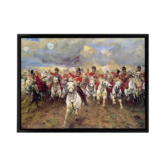Scotland Forever Battle Waterloo Black Framed Canvas Wall Art Print