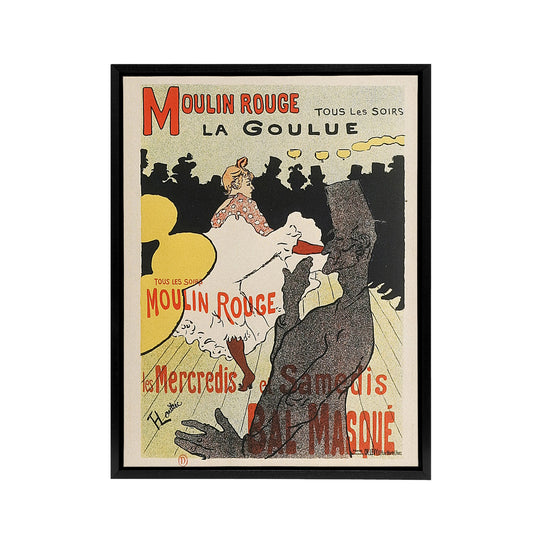 Lautrec Moulin Rouge Advert Paris Black Framed Canvas Wall Art Print