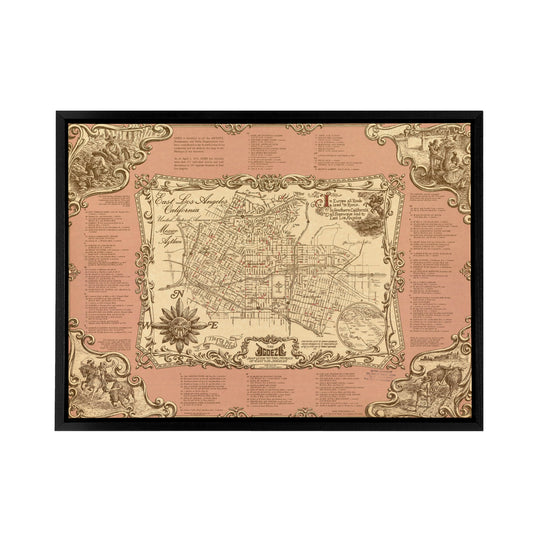 Murals Of East Los Angeles Black Framed Canvas Wall Art Print