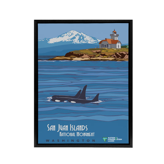 BLM San Juan Islands Monument DC Black Framed Canvas Wall Art Print