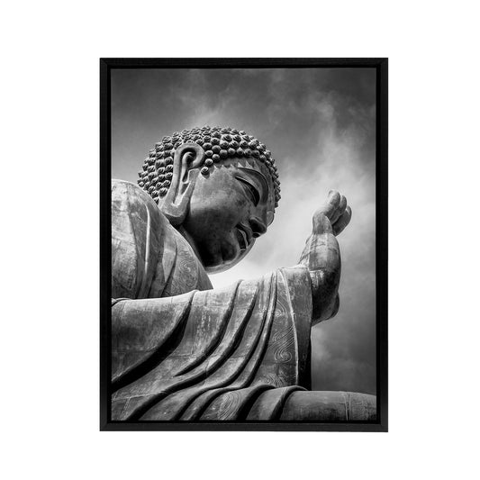 Warby Buddha Po Lin Lantau Island HK Black Framed Canvas Wall Art Print