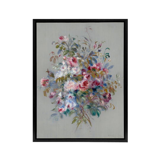 Renoir Bouquet Of Roses 1879 Black Framed Canvas Wall Art Print