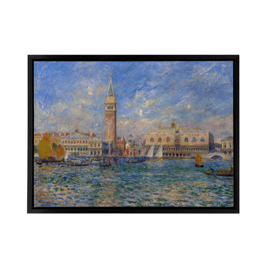 Renoir Venice The Doges Palace 1881 Black Framed Canvas Wall Art Print