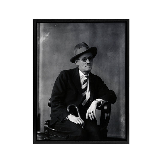 Abbott James Joyce Seated Writer Black Framed Canvas Wall Art Print
