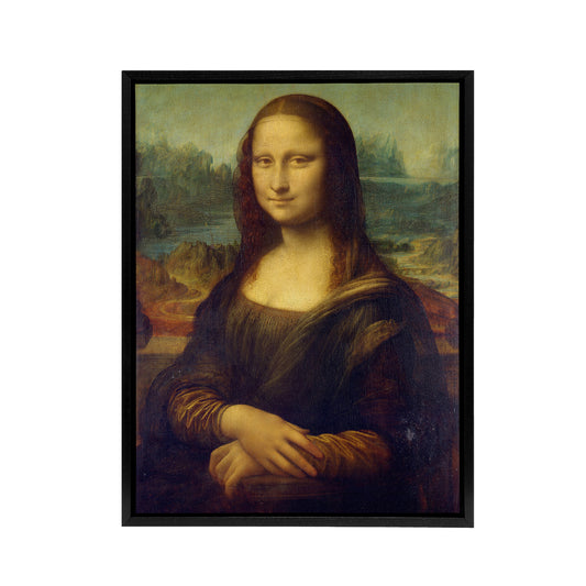 Da Vinci Mona Lisa Black Framed Canvas Wall Art Print