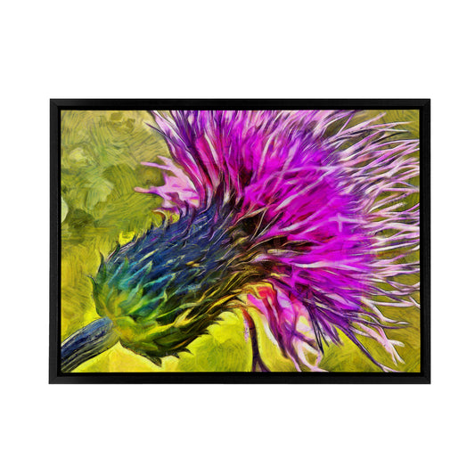 Scottish Thistle Flower Scotland Black Framed Canvas Wall Art Print