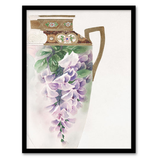 Noritake Factory Framed Wall Art Print Vintage Floral Design For Ewer Home Décor