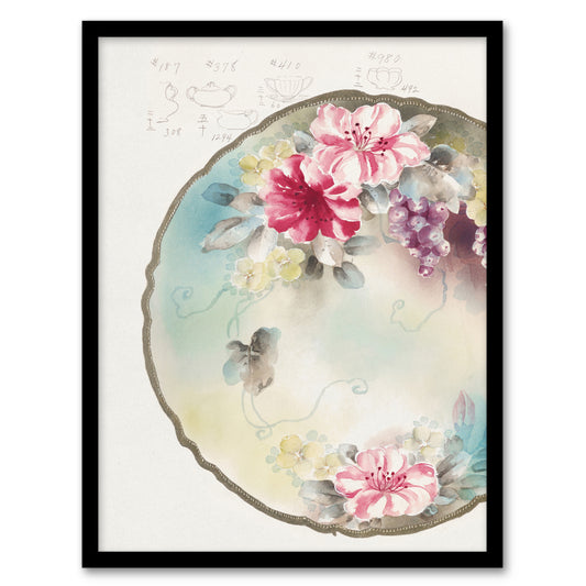 Noritake Factory Framed Wall Art Vintage Floral Design For Plate Home Décor