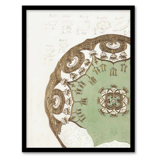 Noritake Factory Framed Wall Art Vintage Japanese Design For Plate Home Décor