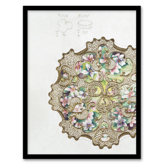 Noritake Factory Framed Wall Art Print Vintage Design For Plate Bowl Home Décor