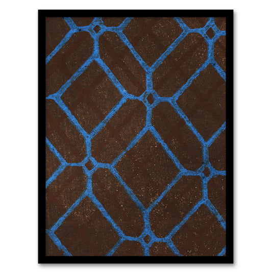 Furuya Korin Framed Wall Art Print Vintage Geometric Textile Pattern Home Décor
