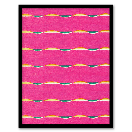 Furuya Korin Framed Wall Art Print Textile Pattern Vibrant Pink Home Décor