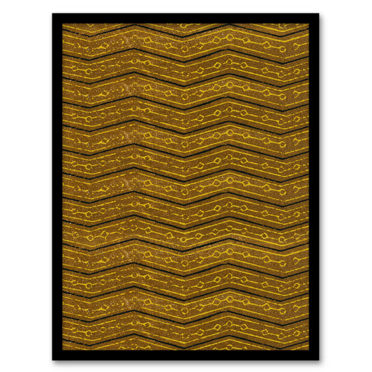 Furuya Korin Framed Wall Art Print Zigzag Geometric Textile Pattern Home Décor