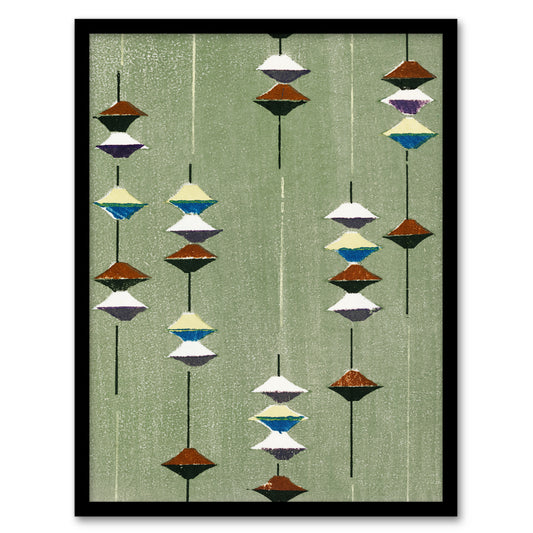 Furuya Korin Framed Wall Art Print Vintage Japanese Textile Pattern Home Décor