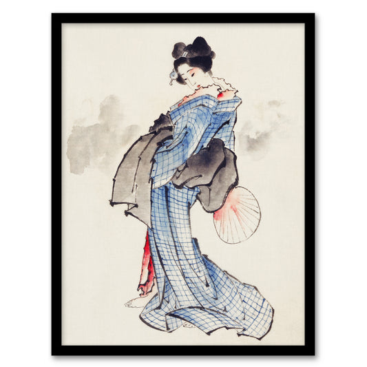 Katsushika Hokusai Framed Wall Art Vintage Japanese Geisha Portrait Home Décor