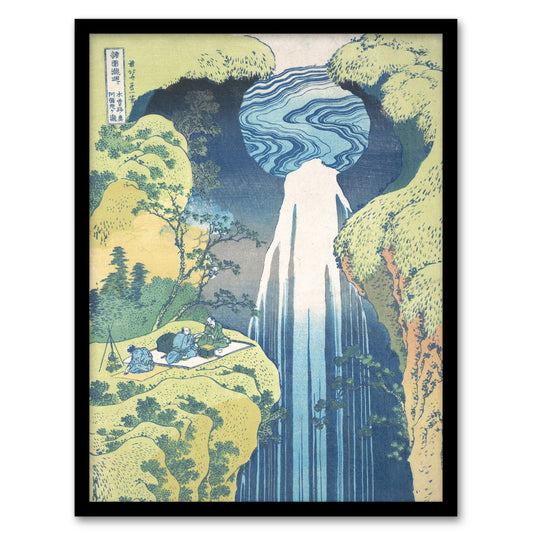 Katsushika Hokusai Framed Wall Art Amida Falls of the Kisokaido Road Home Décor