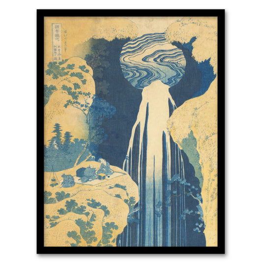 Katsushika Hokusai Framed Wall Art Print The Amida Waterfall Home Décor