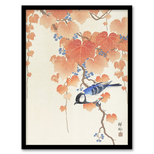 Ohara Koson Framed Wall Art Print Great Tit On Paulownia Branch Home Décor