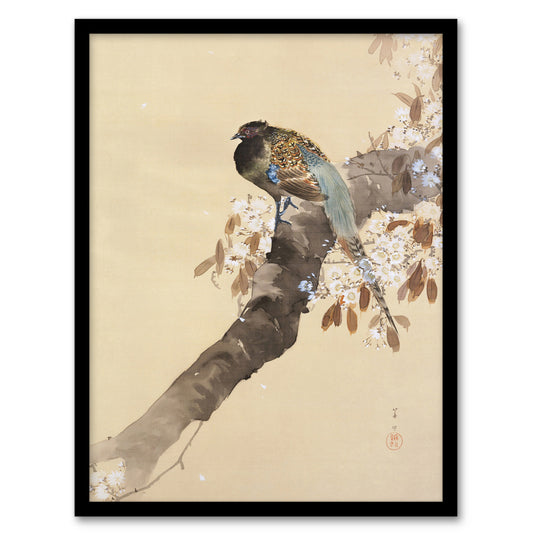 Ohara Koson Framed Wall Art Print Pheasant On Cherry Blossom Branch Home Décor