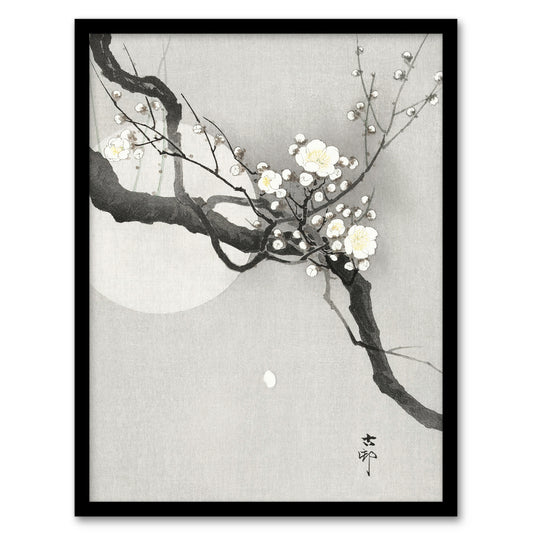 Ohara Koson Framed Wall Art Print Plum Blossom And Full Moon Home Décor