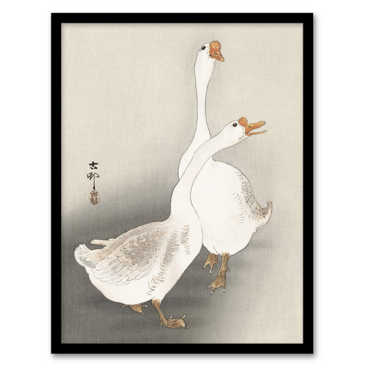 Ohara Koson Framed Wall Art Print Two Geese Vintage Bird Ukiyoe Home Décor