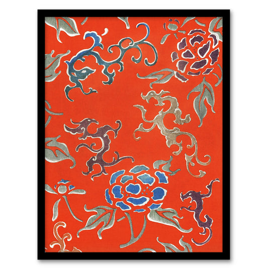Shin Bijutsukai Framed Wall Art Print Bold Abstract Foral Pattern Home Décor