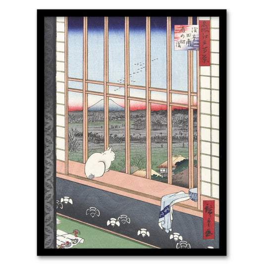 Hiroshige Framed Wall Art Revelers Return From Torinomachi Festival Home Décor